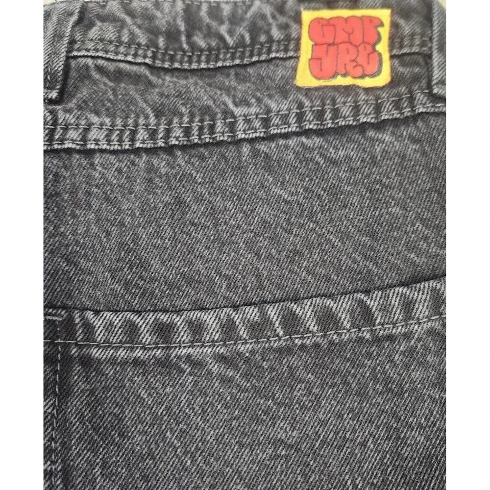 Y2K Empire Bubble Logo Jeans Men's 30/27 Black Gray Loose Fit Skate